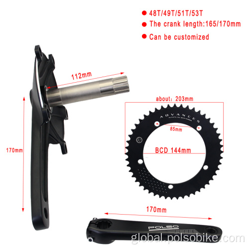 Fixed Gear Bike Crank Set 170mm CNC Machined Crank BCD144 165/170mm Fixed Gear Bike Manufactory